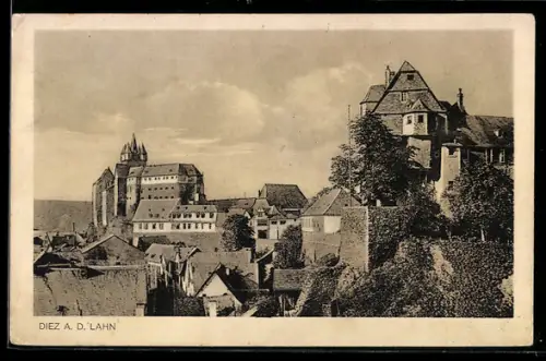 AK Diez a. d. Lahn, Teilansicht mit Schloss