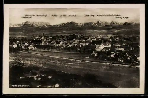 AK Rotthalmünster, Teilansicht mit Untersberg, Kl. Göll und Tennengebirge