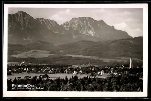 AK Freilassing /Obb., Teilansicht mit Hochstauffen und Zwiesel