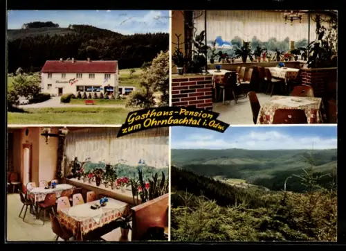 AK Weilbach, Gasthaus-Pension zum Ohrbachtal, Speisezimmer, Odenwald