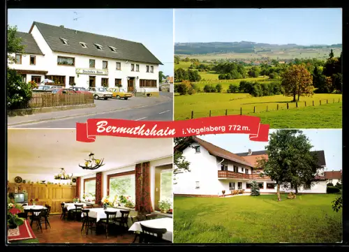 AK Bermuthshain i. Vogelsberg, Gasthaus Deutsches Haus, Totalansicht mit Umgebung