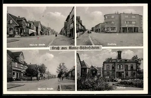 AK Mainz-Bischofsheim, Siedlung, Rathaus, Mainzer Strasse