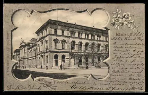 AK München, Postgebäude in der Maximilianstrasse
