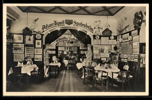AK Berlin-Schöneberg, Kottlers Restaurant Zum Schwabenwirt, Motzstrasse 31, Innenansicht