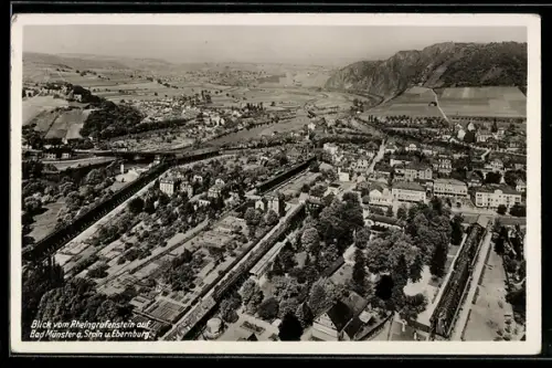AK Bad Münster a. Stein, Blick vom Rheingrafenstein auf den Ort und Ebernburg