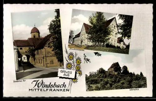 AK Windsbach /Mittelfranken, Studienheim, Unterse Tor, Wernfels