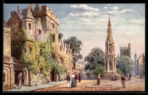 Künstler-AK Raphael Tuck & Sons Nr. 7644: Oxford, The Martyr`s Memorial & Balliol College