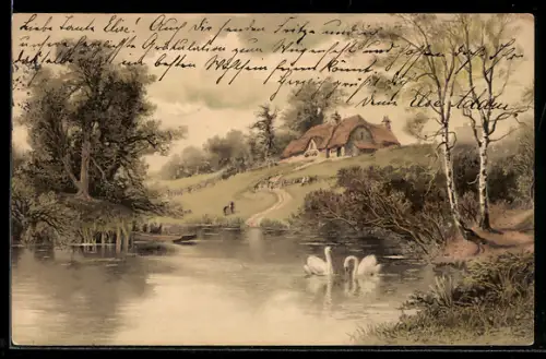 Künstler-AK Meissner & Buch (M&B) Nr.1189: Altes Landhaus am See