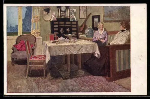 Künstler-AK Brüder Kohn (B.K.W.I) Nr. 1832: Damen beim Tee