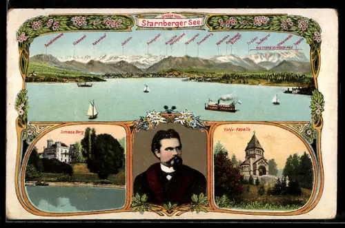 AK Berg /Starnberger See, Ludwig II., Schloss Berg, Votiv-Kapelle