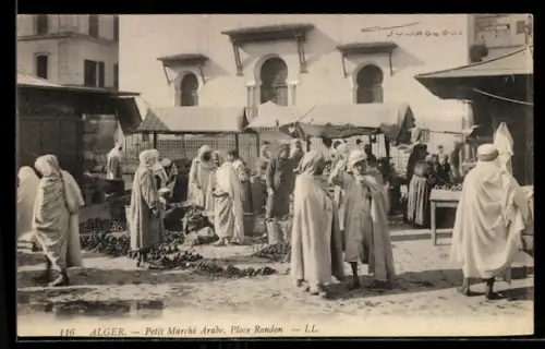 AK Alger, arabische Händler, Petit Marché Arabe, Place Randon