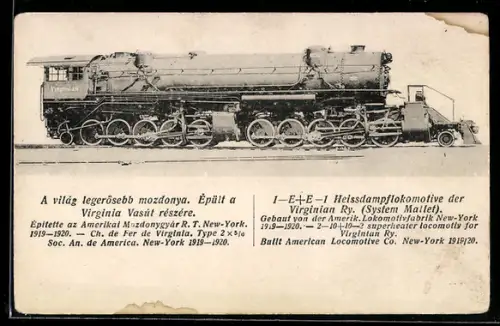AK 1-E-E-1 Heissdampflokomotive der Virginian Ry.