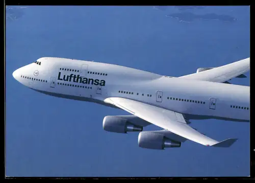 AK Flugzeug, Lufthansa Boeing 747-400 in der Luft