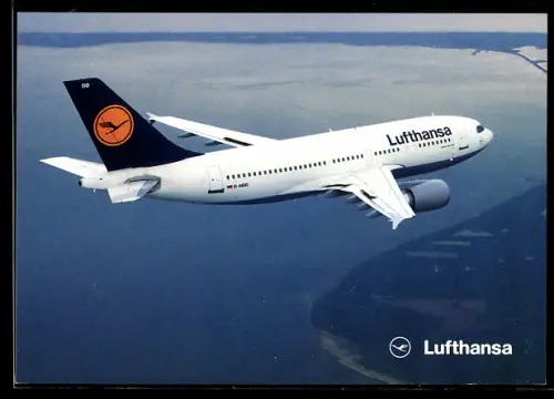 AK Flugzeug Airbus A 310-300 der Lufthansa im Flug