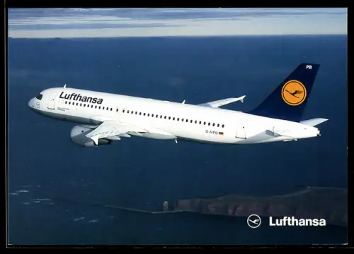 AK Flugzeug, Lufthansa Airbus A320-200 im Flug