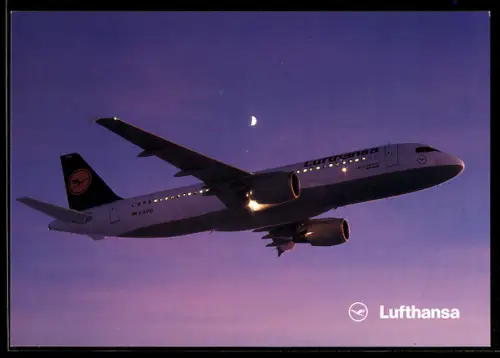 AK Flugzeug, Lufthansa Airbus A320-200 im Flug