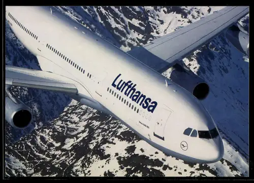 AK Flugzeug, Linienflugzeug der Fluglinie Lufthansa, Airbus A340-200