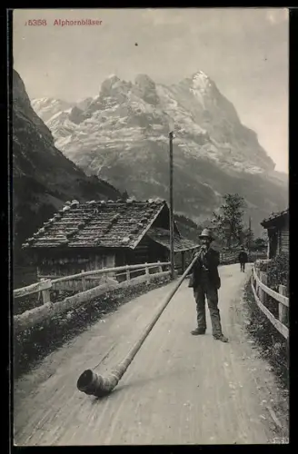 AK Alphornbläser auf der Gebirgsstrasse