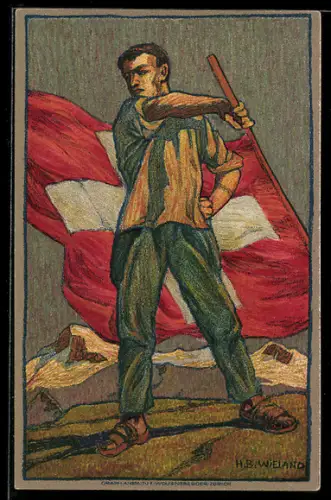 AK Schweizer Bundesfeier 1912, für das Rote Kreuz