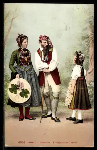 AK Luzerner Familie in Entlebucher Tracht