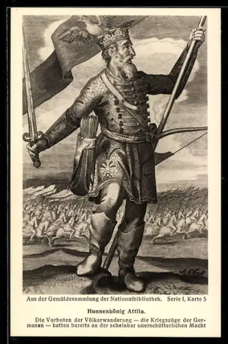 AK Hunnenkönig Attila auf dem Schlachtfeld
