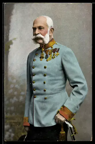 AK Portrait von Kaiser Franz Josef I. von Österreich mit Orden an der Brust