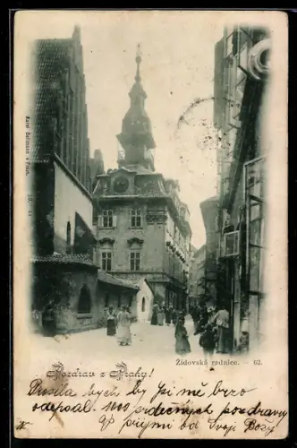 AK Prag / Praha, Aussenansicht des jüdischen Rathauses