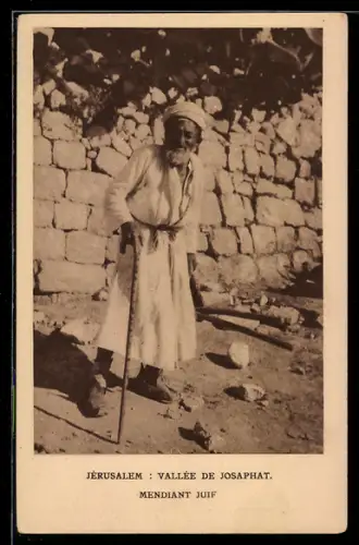 AK Jerusalem, vallée de Josaphat, arabischer Bauer in Tracht