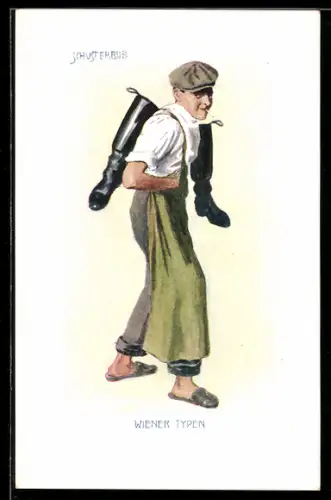 Künstler-AK Wiener Typen, Schusterbub