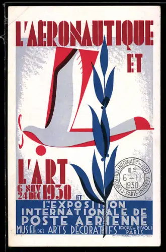 AK Paris, L`Aeronautique, L`Exposition Internationale de Poste Aerienne 1930