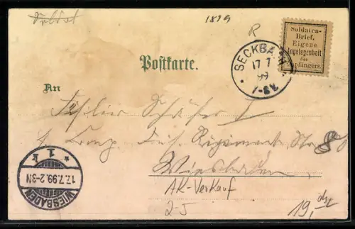 Lithographie Ansichtskartengeschichte Adolf a. Rosenblatt, Gastwirtschaft