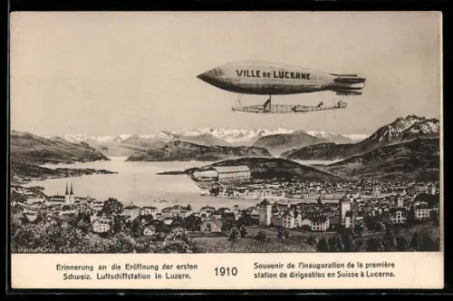 AK Luzern, Zeppelin über der Stadt