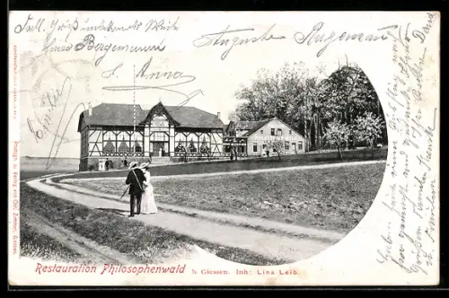AK Giessen, Ansicht vom Gasthof Philosophenwald, Inh. Lina Leib