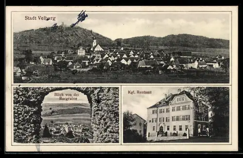 AK Velburg, Blick von der Burgruine, Königl. Rentamt