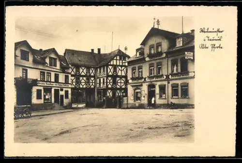 AK Weilmünster, Alte Pforte, Platzansicht mit Geschäften