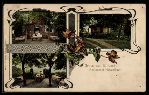 AK Einbeck, Restaurant Hasenjäger, Verschiedene Ansichten