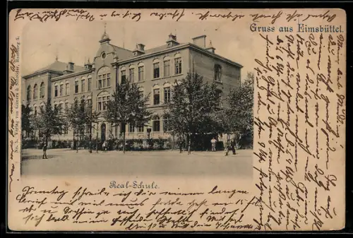 AK Hamburg-Eimsbüttel, Strasse an der Realschule