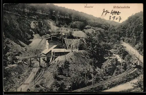 AK Kassel-Wilhelmshöhe, Druseltal mit Steinbruch