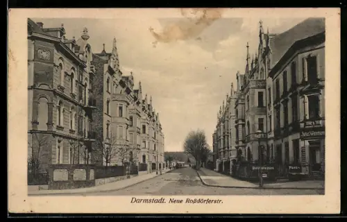 AK Darmstadt, Blick in die neue Rossdörferstrasse