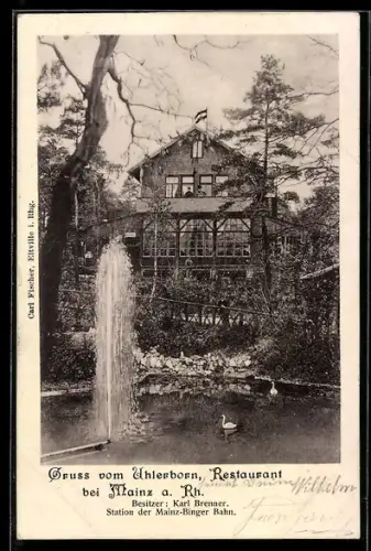 AK Mainz a. Rh., Restaurant Uhlerborn, Bes. Karl Brenner