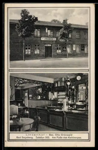 AK Bad Segeberg, Gasthaus Lindenhof, Bes. Otto Grünwald
