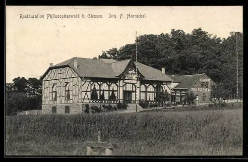 AK Giessen, Gasthof Philisophenwald, Inh. F. Harnickel