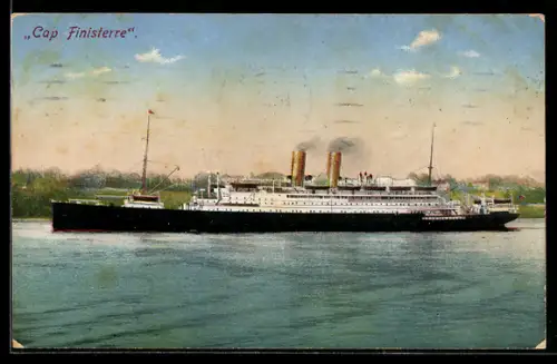 AK Passagierschiff Cap Finisterre vor der Küste