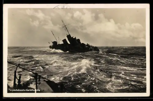 AK Torpedoboots-Halbflottille der Reichsmarine auf dem Marsch