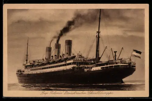 AK Passagierschiff Cap Polonio in Heckansicht