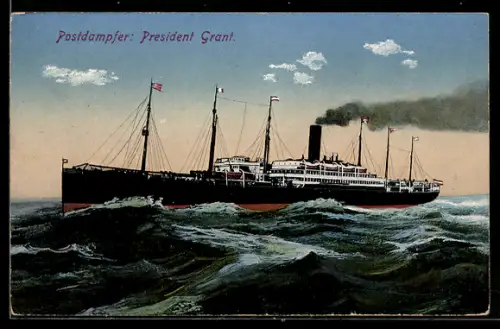 AK Passagierschiff President Grant in voller Fahrt auf hoher See