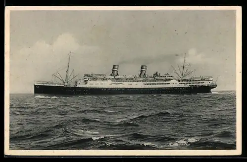 AK Passagierschiff Conte Grande vom Lloyd Sabaudo in Seitenansicht