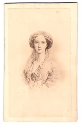 Fotografie Porträt Marie von Hessen-Darmstadt, Zarin Marija Alexandrowna von Russland, nach einem Gemälde