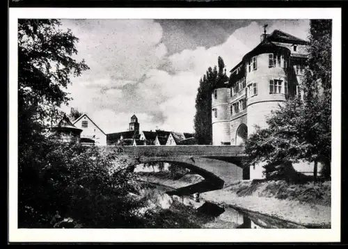 AK Donauwörth, Riedertor, Brücke, Stadtansicht