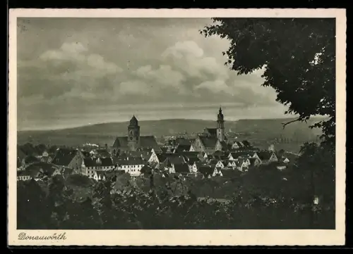 AK Donauwörth, Stadtansicht mit Kirchtürmen und Altstadt